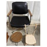 Rolling Office Chair, Child's Chair, Footstool