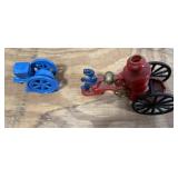Vintage Cast Iron Horse-Drawn Fire Pumper Wagon