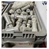 Small Plastic Tote Full of Hydraulic Fitting