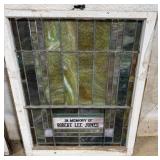 Wood Framed Stained Glass Window