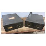 2 Metal Card Catalogs