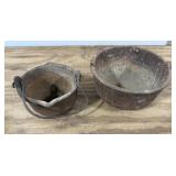 2 Cast Iron Smelting Pots