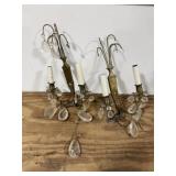 (2) Brass Electric Wall Mounts