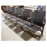 Vintage 6 Chair Auditorium Wood/Metal Seats