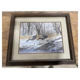 Fred Unruh Framed/Matted Wild Turkey Art Piece