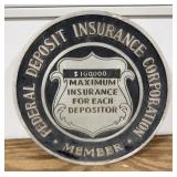Cast Aluminum Federal Deposit Insurance Corp. Sign