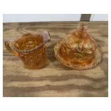 Marigold Covered Butter Dish, Marigold Creamer