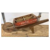 Coca-Cola Wooden Wheelbarrow