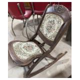 Vintage Victorian Style Folding Rocking Chair
