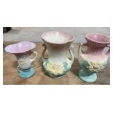 2 Vintage Hull Water Lilly Pattern Vases, 1 Hull