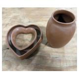 Vintage Van Briggle Pottery Heart Shaped Vase,