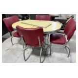 Vintage Dining Table w/ Leaf, 4 Dining Chairs