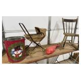 Child's Wooden Rocking Chair, Plastic Whale