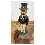Vintage Uncle Sam Mechanical Cast Iron Coin Bank