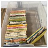38+/- Books, Storage Container w/ Lid