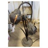 Vintage Cast Metal 3 Arm Lotus Lamp