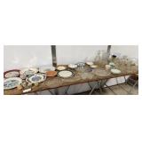 Decorative Plates, Cruet, Pitcher, Glasses,