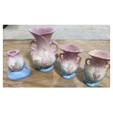3 Vintage Hull Magnolia Pattern Vases, 1 Vintage