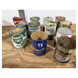 4 Quaker State Motor Oil Cans, 4 Havoline Motor