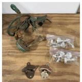 8+/- Metal & Cork Bottle Pourers, Apple Peeler,