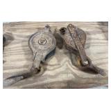 2 Large Metal Pulleys