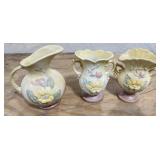 3 Vintage Hull Magnolia Pattern Vases