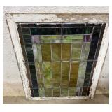 Wood Framed Stained Glass Window
