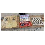 Stone Chess Pieces w/ Chess Pieces, Checkers,