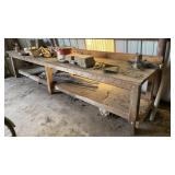Long Wood Workbench & Contents