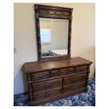 Wood Dresser w/ Mirror