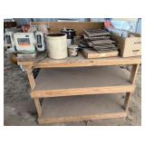 Wood Workbench & Contents