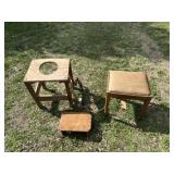 Wooden stool, seat, step