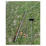 Pony pipe clams, tamping rod, t-post
