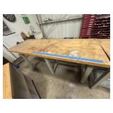 workbench: metal and wood, 71' x 25' x 35'