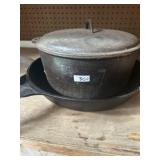 dutch oven, 12' Lodge cast iron skillet,
