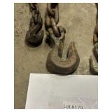 12' chain with 2 hooks, 4' chain with one hook