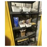 5-Shelf plastic storage shelf with contents