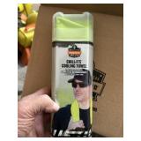 cooling towels ( 6), fire extinquisher,