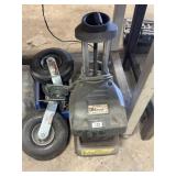 16 x 30 heavy tarp, 2 lg. casters, 4 sm. casters,