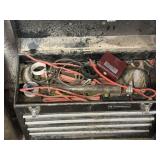 Jobsmart tool box and contents, pipes, wire,