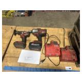 Milwaukee drill and chargers with bag