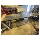 homemade metal workbench 8' x 2' x 3',