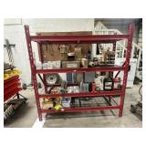 metal shelves 77' x 78' WITH contents