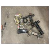 tie down straps, clevices, trailer hitch balls