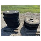 6 -10.00-R20 10 Hole Rim and Used Tire