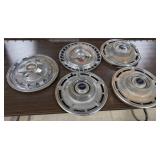 5 Vintage Chevrolet Hubcaps