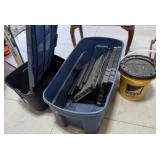 2 Storage Totes (1 w/ lid), Plastic Shelf,