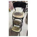 Vintage Metal Kitchen Step Stool/Chair