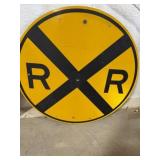 Vintage Round Railroad Crossing Sign