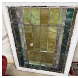 Wood Framed Stained Glass Window
